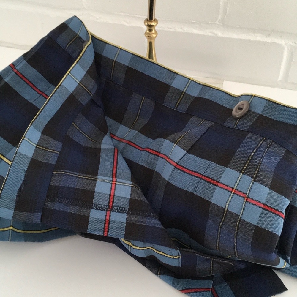 Girls Size 16 Classic Blue Pleated Plaid School Uniform Skirt - Picture 4 of 7